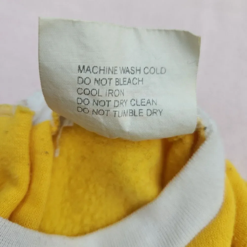 Vintage 80s California Babe Yellow Kitten Sweatshirt 18 Months Colorblock Crew